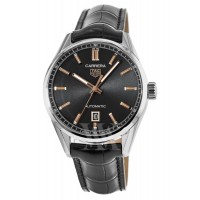 Replica Tag Heuer Carrera Automatic Black Rose Gold Dial Leather Men‘s Watch WBN2113.FC6505