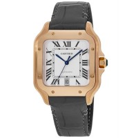 Replica Cartier Santos De Cartier Large Automatic Silver Dial Grey Men‘s Watch WGSA0019