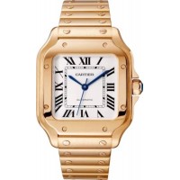 Replica Cartier Santos De Cartier White Dial Rose Gold Men‘s Watch WGSA0031