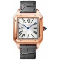 Replica Cartier Santos Dumont Silver Dial 18K Rose Gold Men‘s Watch WGSA0032