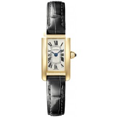 Replica Cartier Tank Americaine Mini Silver Dial Yellow Gold Women‘s Watch WGTA0038