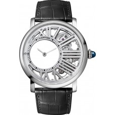 Replica Cartier Rotonde De Cartier Skeleton Dial Palladium Men‘s Watch WHRO0014