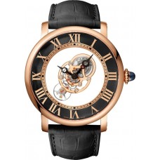 Replica Cartier Rotonde De Cartier White Dial 18K Rose Gold Men‘s Watch WHRO0040