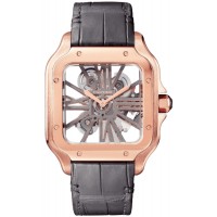Replica Cartier Santos De Cartier Skeleton Dial 18K Rose Gold Men‘s Watch WHSA0018