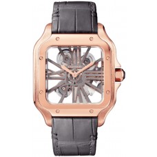 Replica Cartier Santos De Cartier Skeleton Dial 18K Rose Gold Men‘s Watch WHSA0018