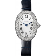Replica Cartier Baignoire Small Silver Dial 18K White Gold Diamond Women‘s Watch WJBA0015