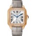 Replica Cartier Santos De Cartier Medium Silver Dial 18K Rose Gold Diamond Women‘s Watch WJSA0012