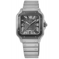 Replica Cartier Santos De Cartier Large Grey Dial Steel Men‘s Watch WSSA0037