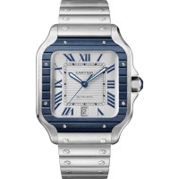 Replica Cartier Santos De Cartier Grey Dial Steel Men‘s Watch WSSA0047