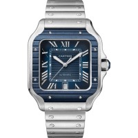 Replica Cartier Santos De Cartier Blue Dial Men‘s Watch WSSA0048