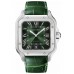 Replica Cartier Santos De Cartier Large Green Dial Steel and Leather Men‘s Watch WSSA0062