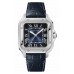 Replica Cartier Santos De Cartier Medium Blue Dial Steel and Leather Men‘s Watch WSSA0063