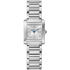 Replica Cartier Tank Francaise Small Silver Dial Women‘s Watch WSTA0065