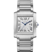 Replica Cartier Tank Francaise Large Silver Dial Women‘s Watch WSTA0067