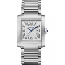 Replica Cartier Tank Francaise Large Silver Dial Women‘s Watch WSTA0067