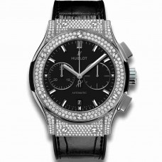 Hublot Chronograph Titanium Pav&eacute 45mm Classic Fusion Diamond watches 521.NX.1171.LR.1704