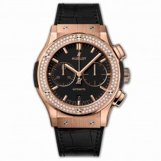 Hublot Chronograph King Gold Diamonds 45mm Classic Fusion watches 521.OX.1181.LR.1104