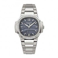Patek Philippe Nautilus Blue Tinted Mother Of Pearl Dial Automatic Ladies Diamond 7018/1A-010