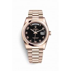 Rolex Day-Date 36 Everose gold Black Dial m118205f-0018