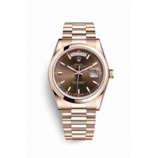 Rolex Day-Date 36 Everose gold Chocolate Dial m118205f-0142