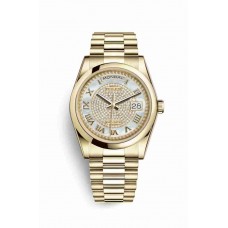 Rolex Day-Date 36 White mother-of-pearl diamond paved Dial m118208-0313 Rolex Day-Date 36 White mother-of-pearl diamond paved Dial m118208-0313