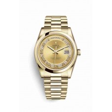 Rolex Day-Date 36 Champagne diamonds m118208-0326