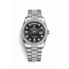 Rolex Day-Date 36 Platinum Black diamonds m118346-0057