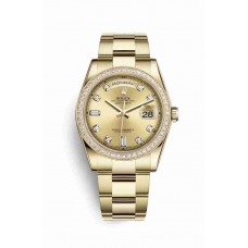 Rolex Day-Date 36 Champagne diamonds m118348-0042