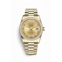 Rolex Day-Date 36 Champagne diamonds m118348-0071