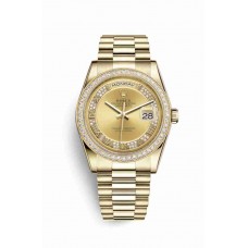 Rolex Day-Date 36 Champagne diamonds m118348-0071