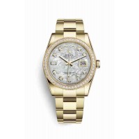 Rolex Day-Date 36 White mother-of-pearl diamonds m118348-0100