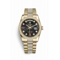 Rolex Day-Date 36 Black diamonds rubies Dial m118348-0149