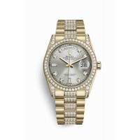 Rolex Day-Date 36 Silver diamonds m118388-0008