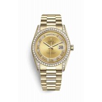Rolex Day-Date 36 Champagne diamonds m118388-0015