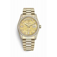 Rolex Day-Date 36 Champagne mother-of-pearl Jubilee diamonds m118388-0038