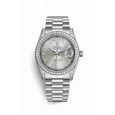 Rolex Day-Date 36 diamonds Silver Dial m118389-0058