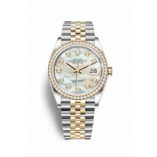 Rolex Datejust 36 Yellow White mother-of-pearl diamonds m126283rbr-0009