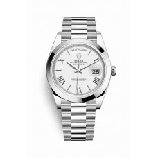 Rolex Day-Date 40 Platinum White Dial m228206-0028