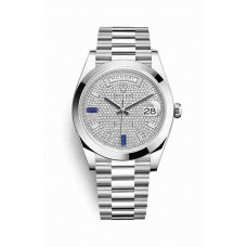 Rolex Day-Date 40 Platinum Paved diamonds sapphires Dial m228206-0029