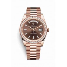 Rolex Day-Date 40 Everose gold Chocolate diamonds m228345rbr-0006