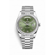 Rolex Day-Date 40 Platinum Olive green Dial m228396tbr-0020