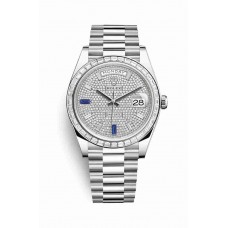 Rolex Day-Date 40 Platinum Paved diamonds sapphires Dial m228396tbr-0021