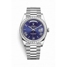 Rolex Day-Date 40 Platinum Blue Dial m228396tbr-0026