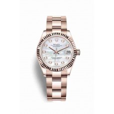 Rolex Datejust 31 Everose gold White mother-of-pearl diamonds m278275-0016