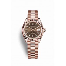 Rolex Datejust 28 Everose gold Chocolate Dial m279175-0007