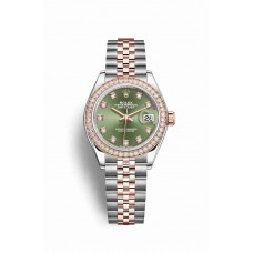 Rolex Datejust 28 Everose gold Olive green diamonds m279381rbr-0007