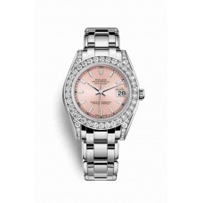 Rolex Pearlmaster 34 diamonds Pink Dial m81159-0054