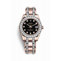 Rolex Pearlmaster 34 Everose gold Black diamonds m81285-0041