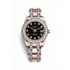 Rolex Pearlmaster 34 Everose gold Black diamonds m81285-0041