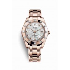 Rolex Pearlmaster 34 Everose gold White mother-of-pearl diamonds m81315-0014